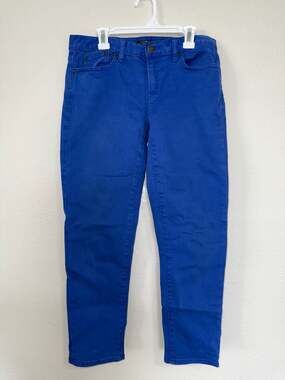 J. Crew Toothpick Stretch Skinny Jeans in Bright Cobalt Blue - Size 27